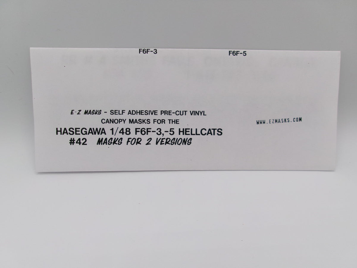 EZ Masks Self Adhesive Canopy Masks Hasegawa 1/48 F6F-3,-5 Hellcats #42