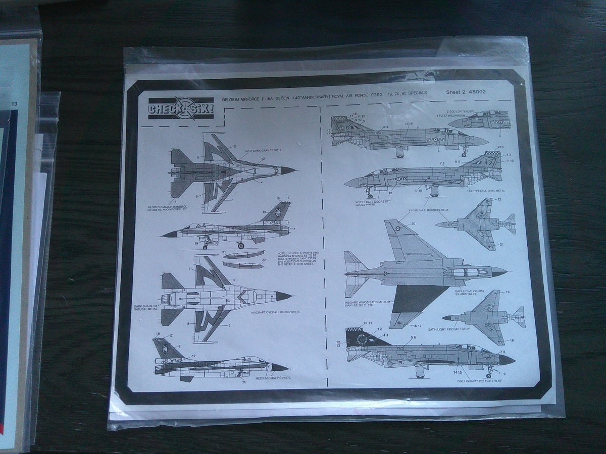 Check Six Belgium Air Force F-16 Sheet 2 1/48 #48002