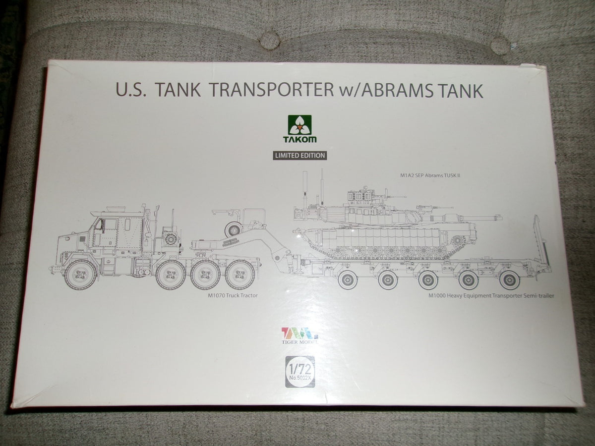 Takom U.S. Tank Transporter w/ Abrams Tank 1/72 #5002X Plastic Model
