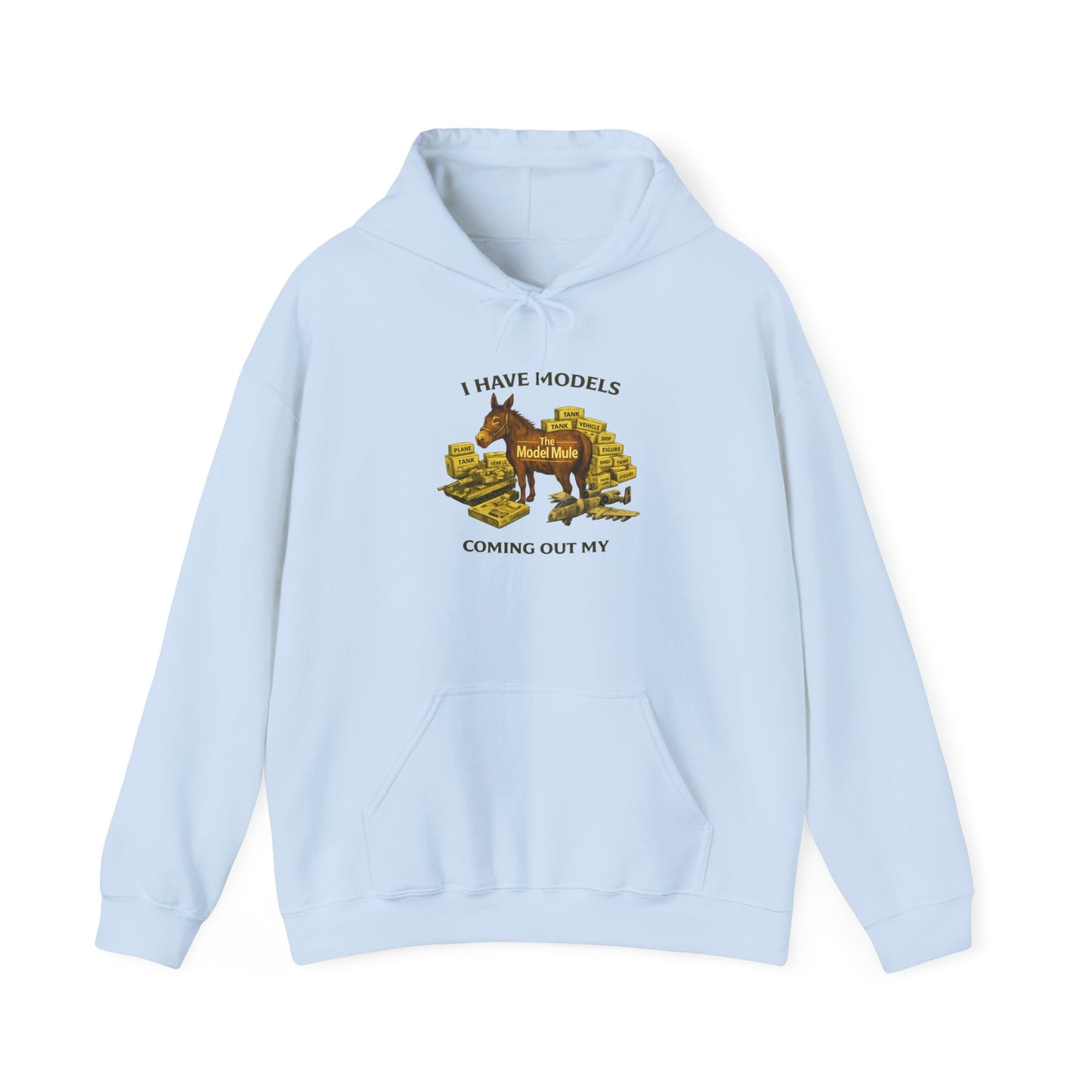 Model Mule Hobbyist Hoodie — 'Paint. Glue. Repeat.' Scale Model Builder Sweatshirt