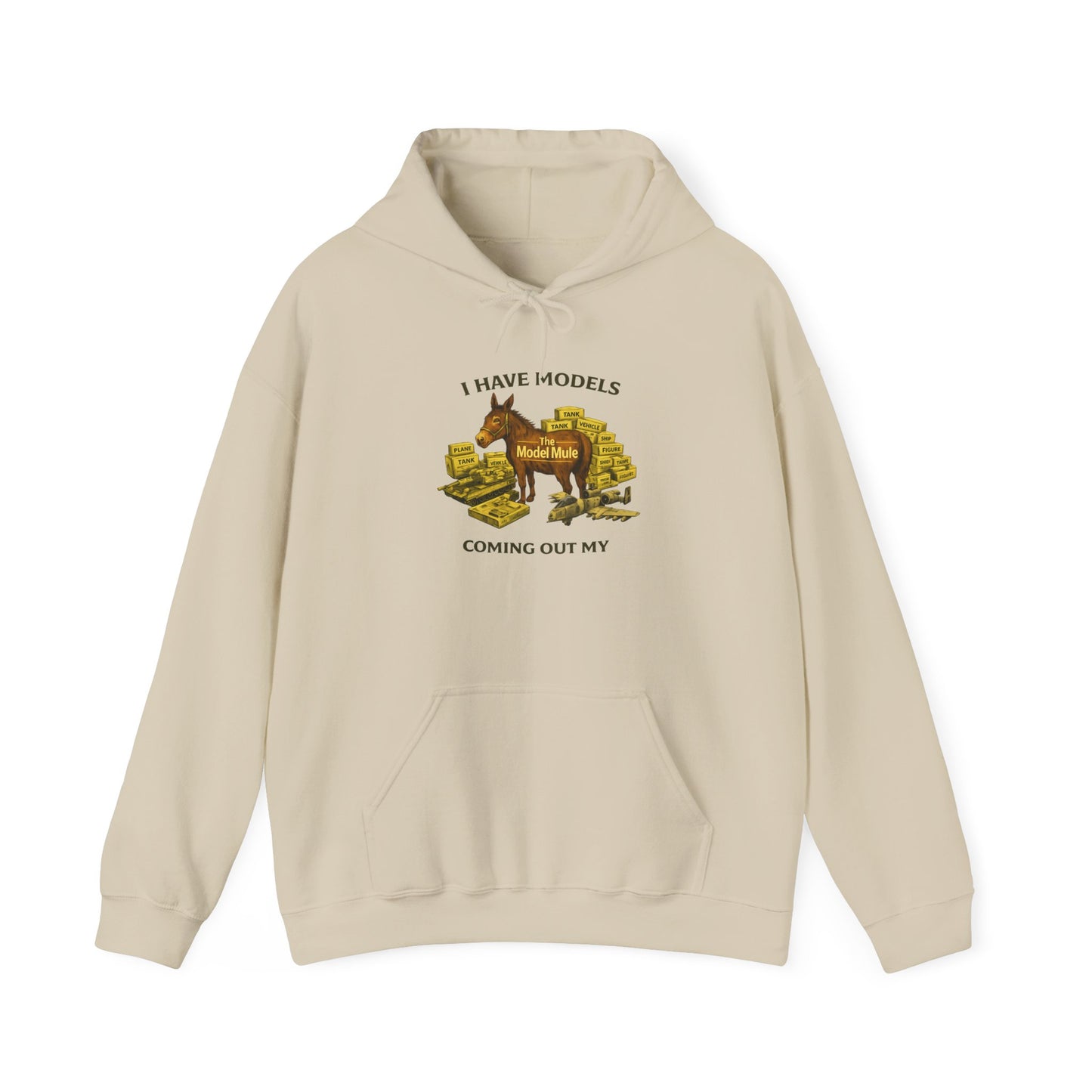 Model Mule Hobbyist Hoodie — 'Paint. Glue. Repeat.' Scale Model Builder Sweatshirt