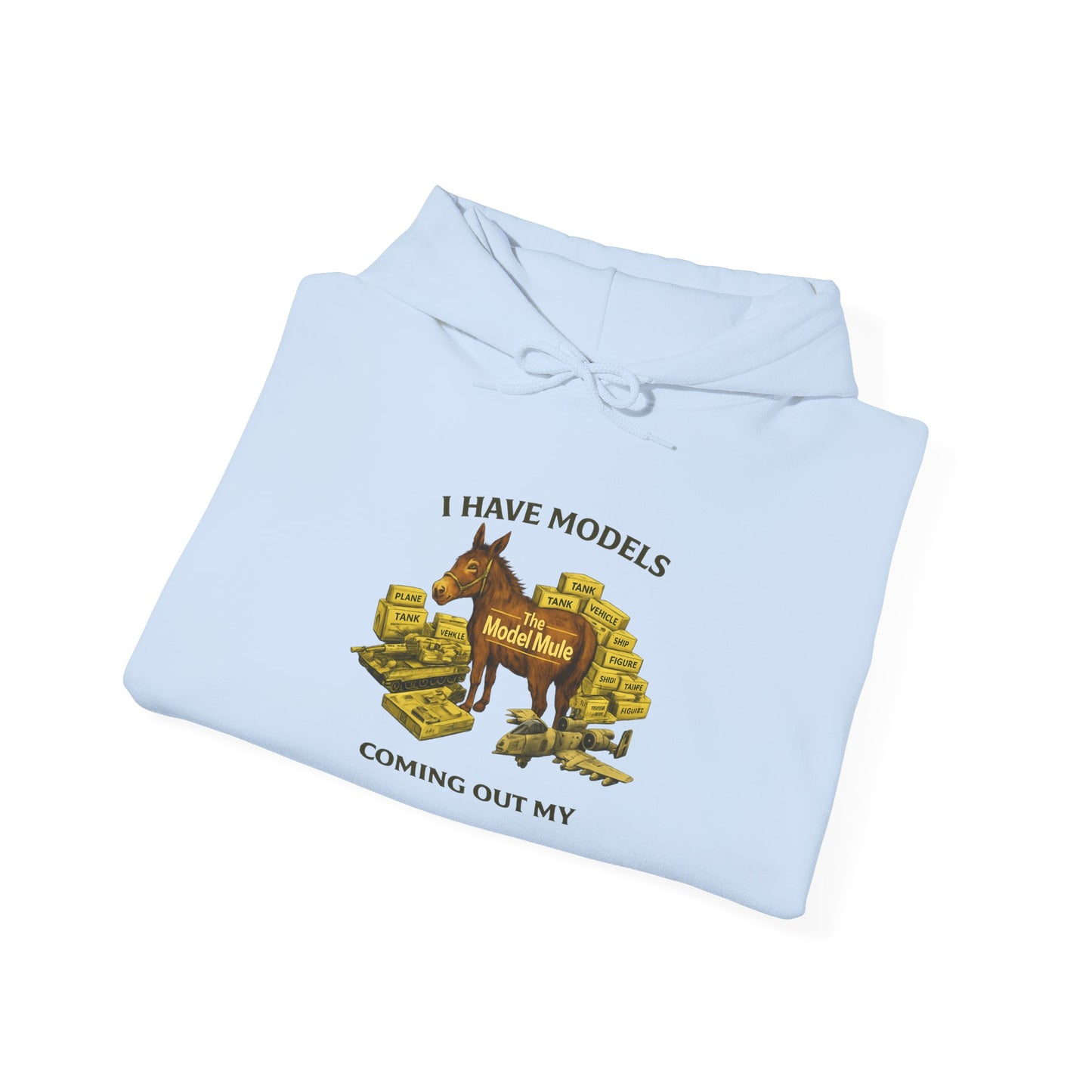 Model Mule Hobbyist Hoodie — 'Paint. Glue. Repeat.' Scale Model Builder Sweatshirt