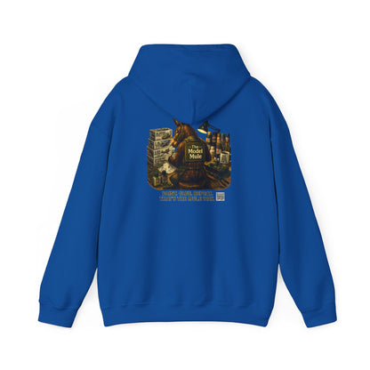 Model Mule Hobbyist Hoodie — 'Paint. Glue. Repeat.' Scale Model Builder Sweatshirt