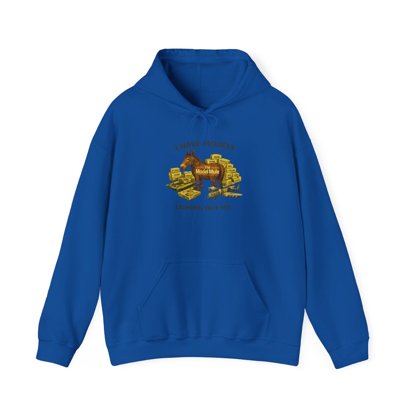 Model Mule Hobbyist Hoodie — 'Paint. Glue. Repeat.' Scale Model Builder Sweatshirt