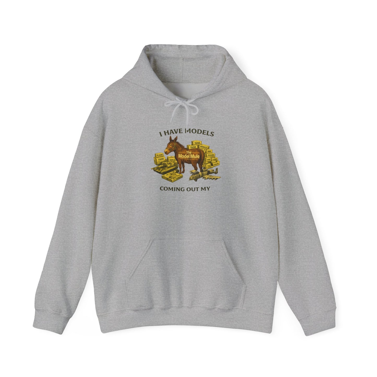 Model Mule Hobbyist Hoodie — 'Paint. Glue. Repeat.' Scale Model Builder Sweatshirt