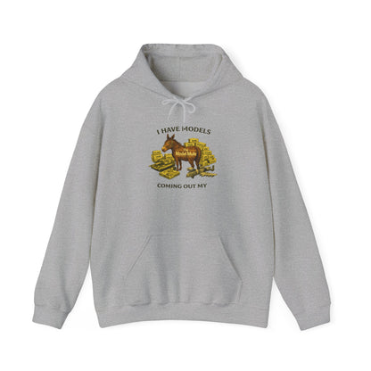 Model Mule Hobbyist Hoodie — 'Paint. Glue. Repeat.' Scale Model Builder Sweatshirt
