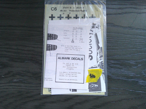 Almark FW 190 & BF109 Sheet C6  262 Protection Flights  Decal   1/72 #