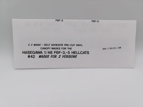 EZ Masks Self Adhesive Canopy Masks Hasegawa 1/48 F6F-3,-5 Hellcats #42