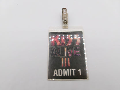 Kiss ALIVE III Tour Back Stage Pass Signed By Eric Singer & Paul Stanley Auto
