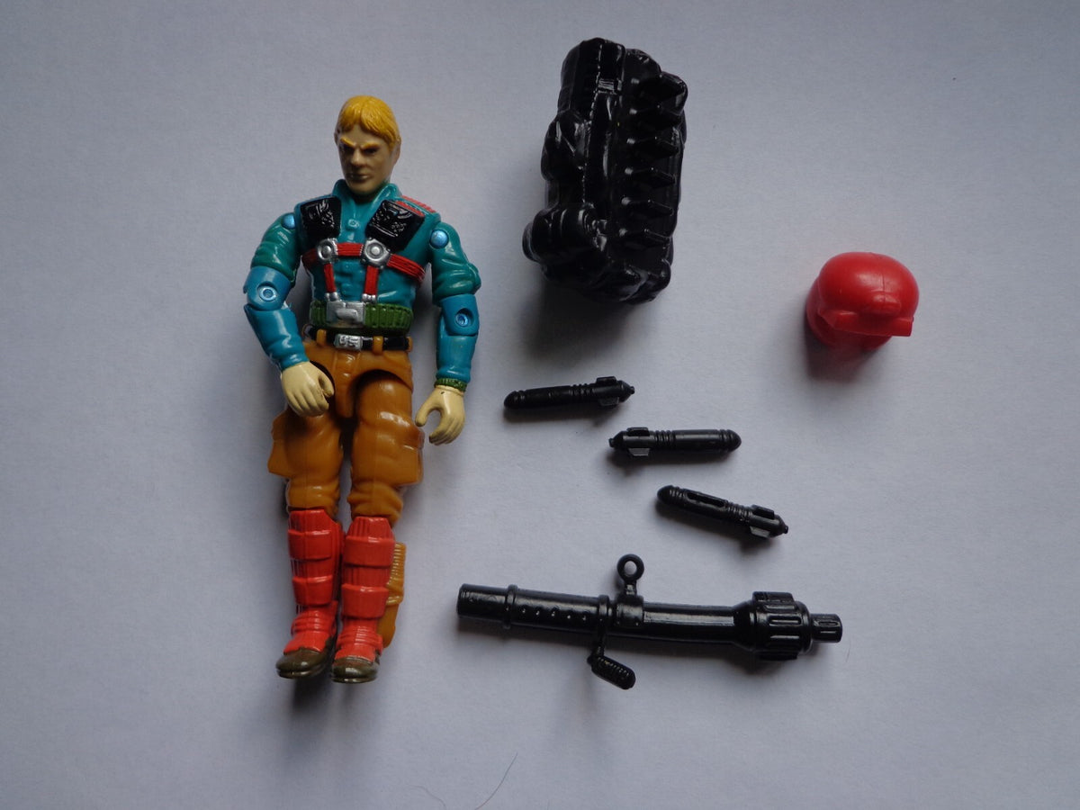 Vintage Original 1988 GI Joe Downtown With Helmet 3 Rockets Backpack & Launcher
