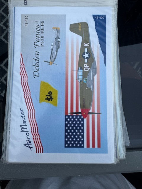 Aero Master Products Debden Ponies P51B 4Th FG #48-420 Decals