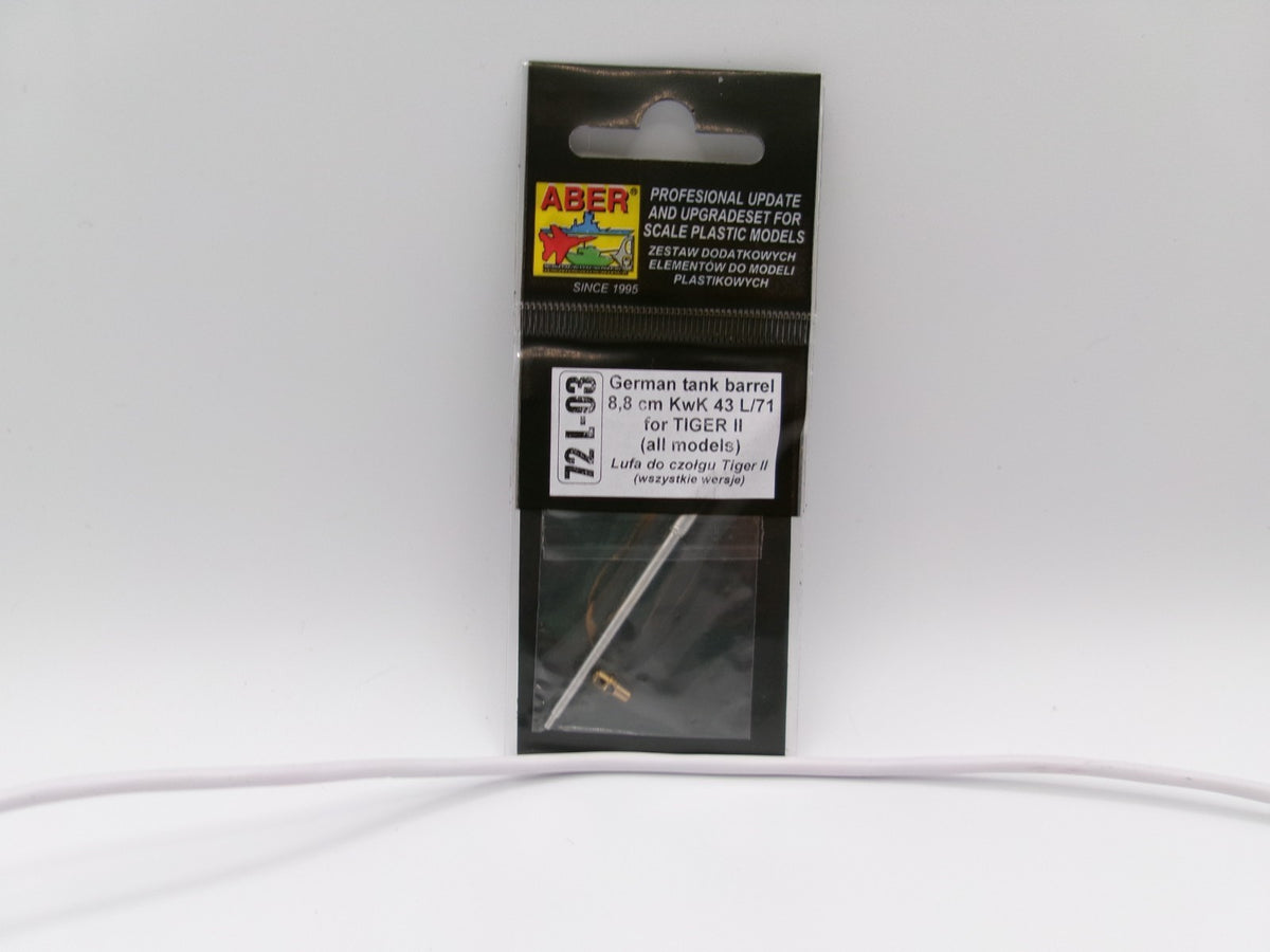 Aber German tank barrel 8.8 KwK for Tiger II All Models 1/72 #72L-03