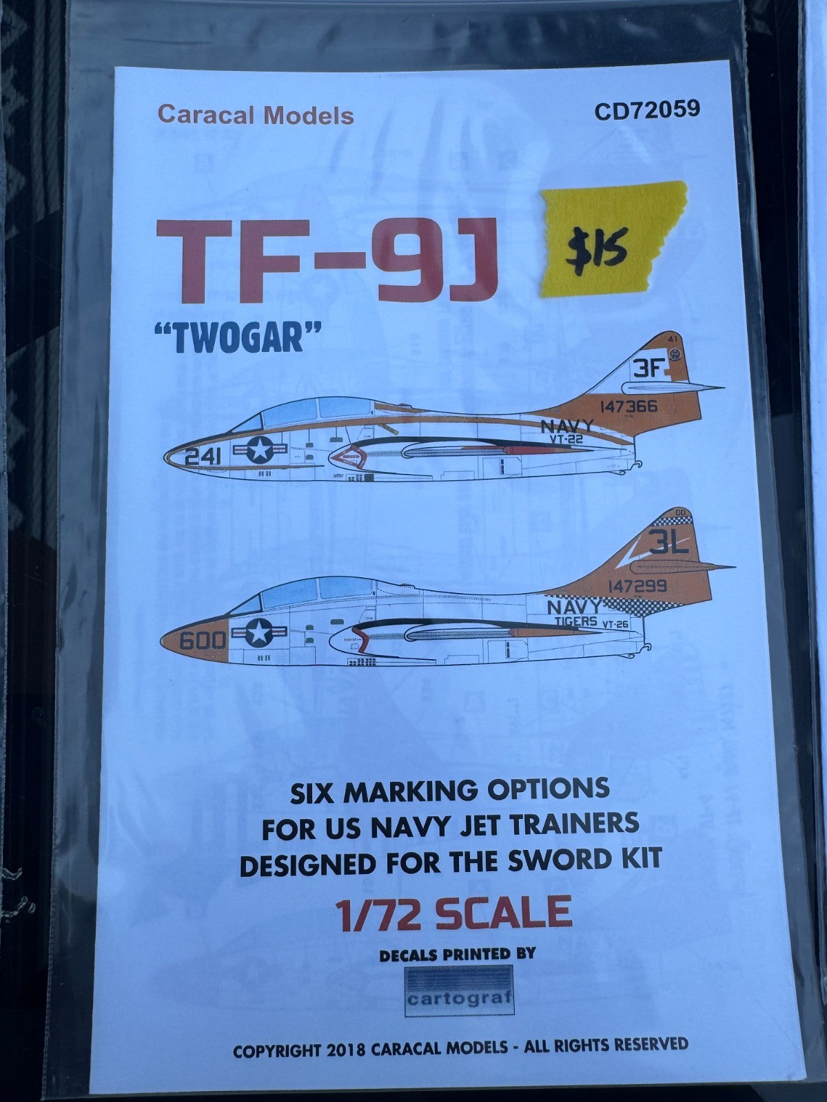 Caracal Models TF-9J "Twogar"   1/72 Scale #CD72059