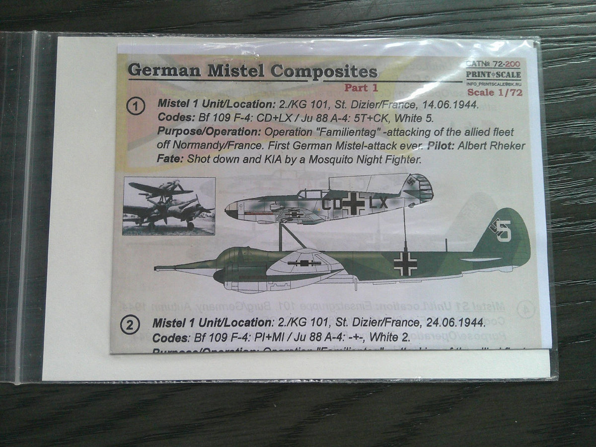 Print & Scale German Mistel Composites  1/72 Decals #72-200
