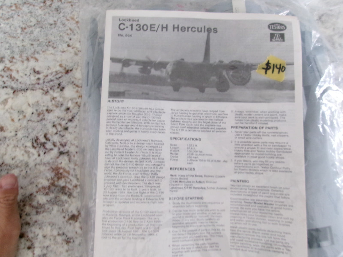 Testors Lockheed C-130 E/H Hercules 1/72  #594  Model