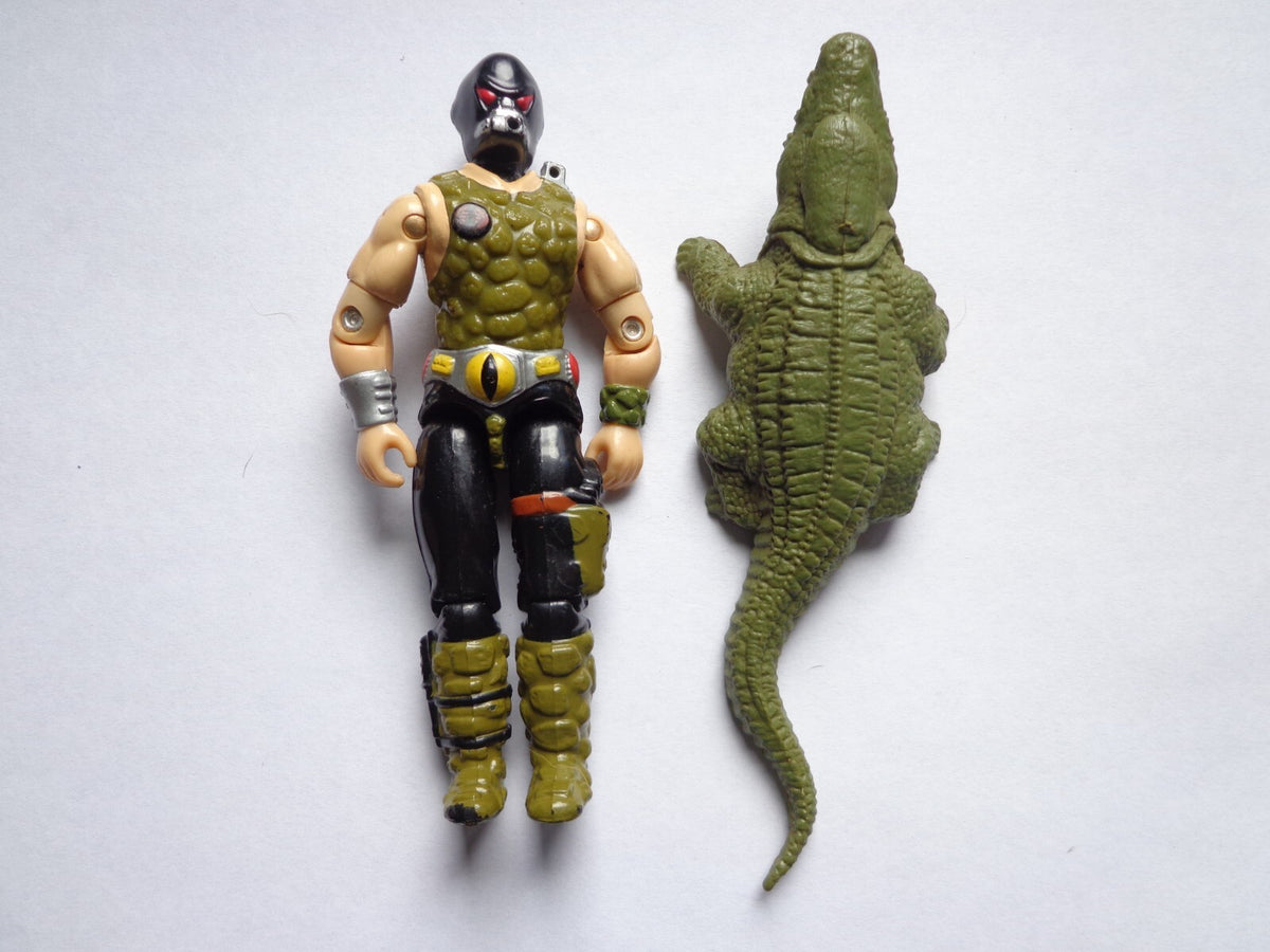 Vintage 1987 GI Joe Croc Master with Croc Cobra Reptile Trainer