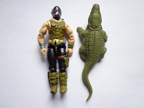 Vintage 1987 GI Joe Croc Master with Croc Cobra Reptile Trainer