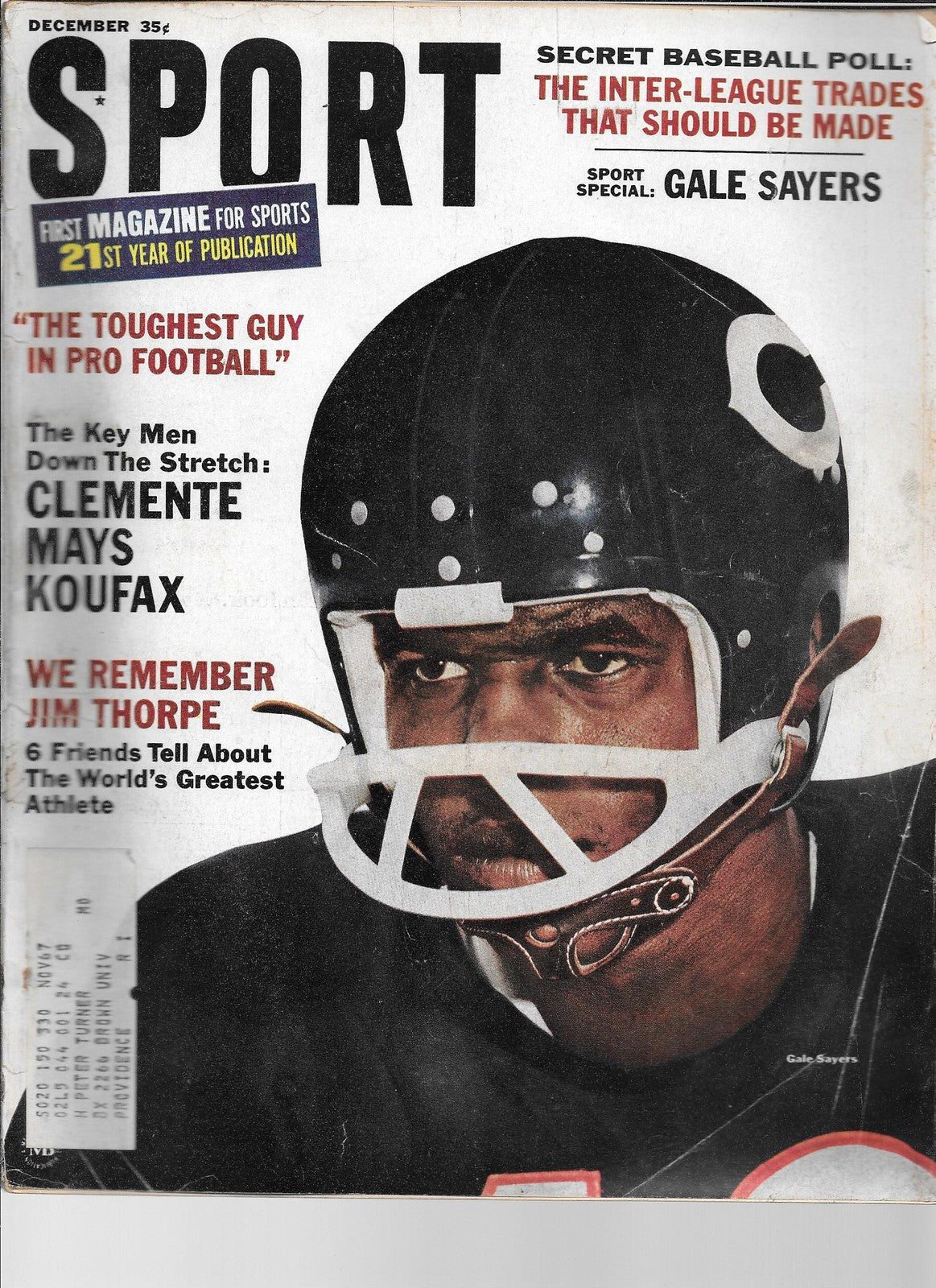 1966 Sport Magazine, December Gale Sayers on Cover