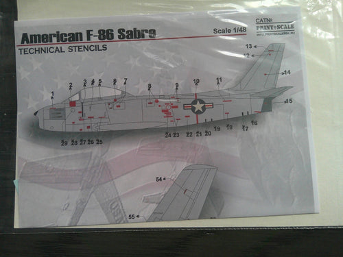 Print & Scale American F-86 Sabre  1/48 Decals #48-066