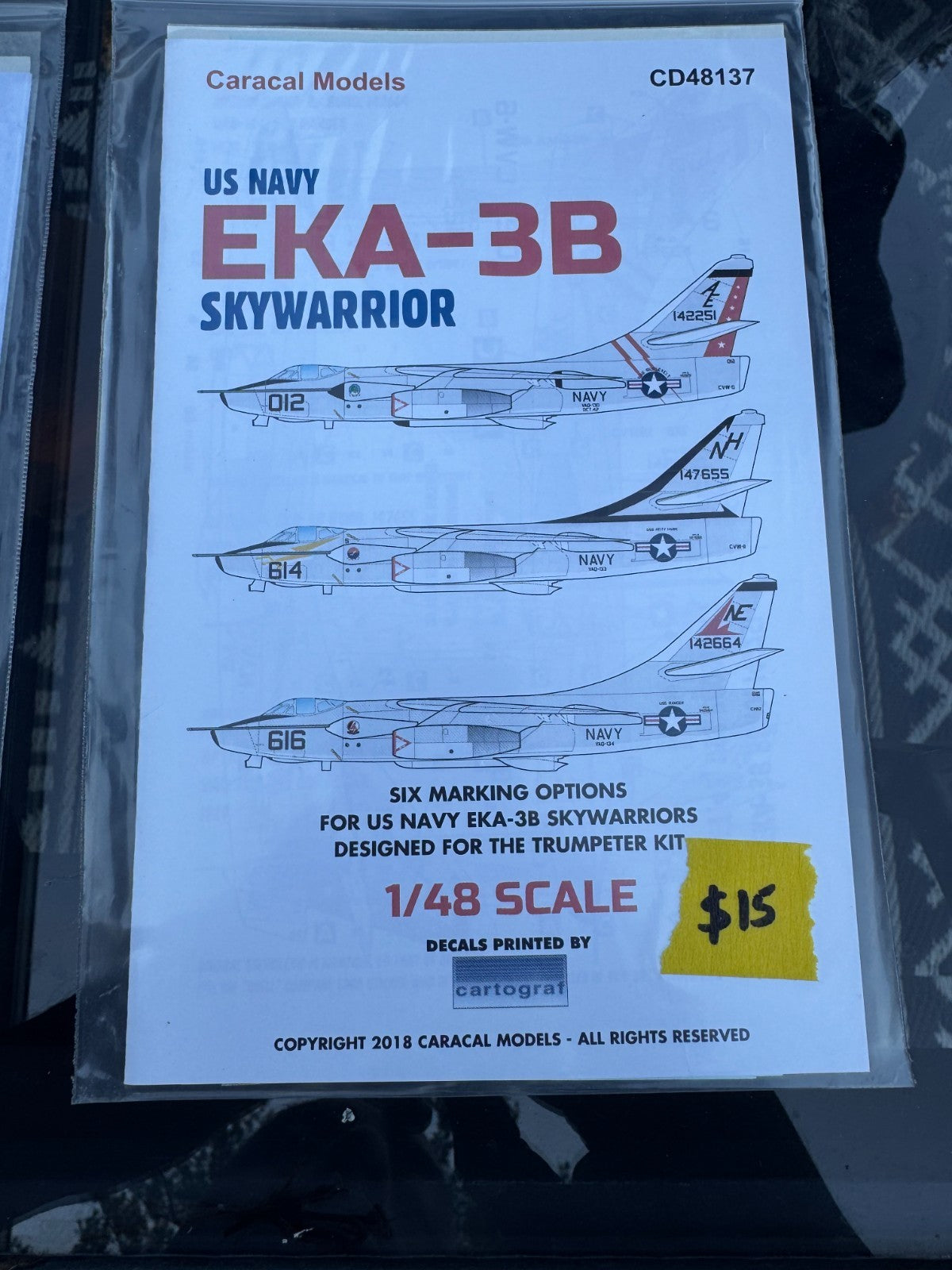 Caracal Models  US Navy EKA-3B Skywarrior  1/48 Scale #CD48137