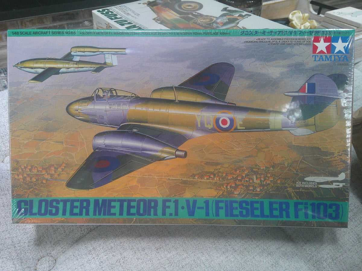 Tamiya Gloster Meteor F.1 V-1 Fieseler Fi103 1/48 #61065 Plane Model Sealed
