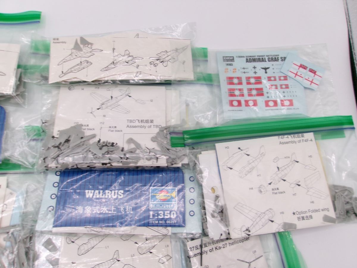 Huge Lot of Trumpeter Aircraft Plane Models 1/350 Seagull, Walrus TBF SBD + More