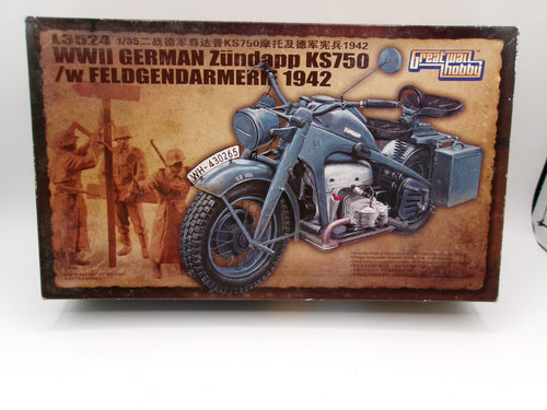 Great Wall Hobby WWII German Zundapp KS750 1942 1/35 #L3524 Motorcycle Model