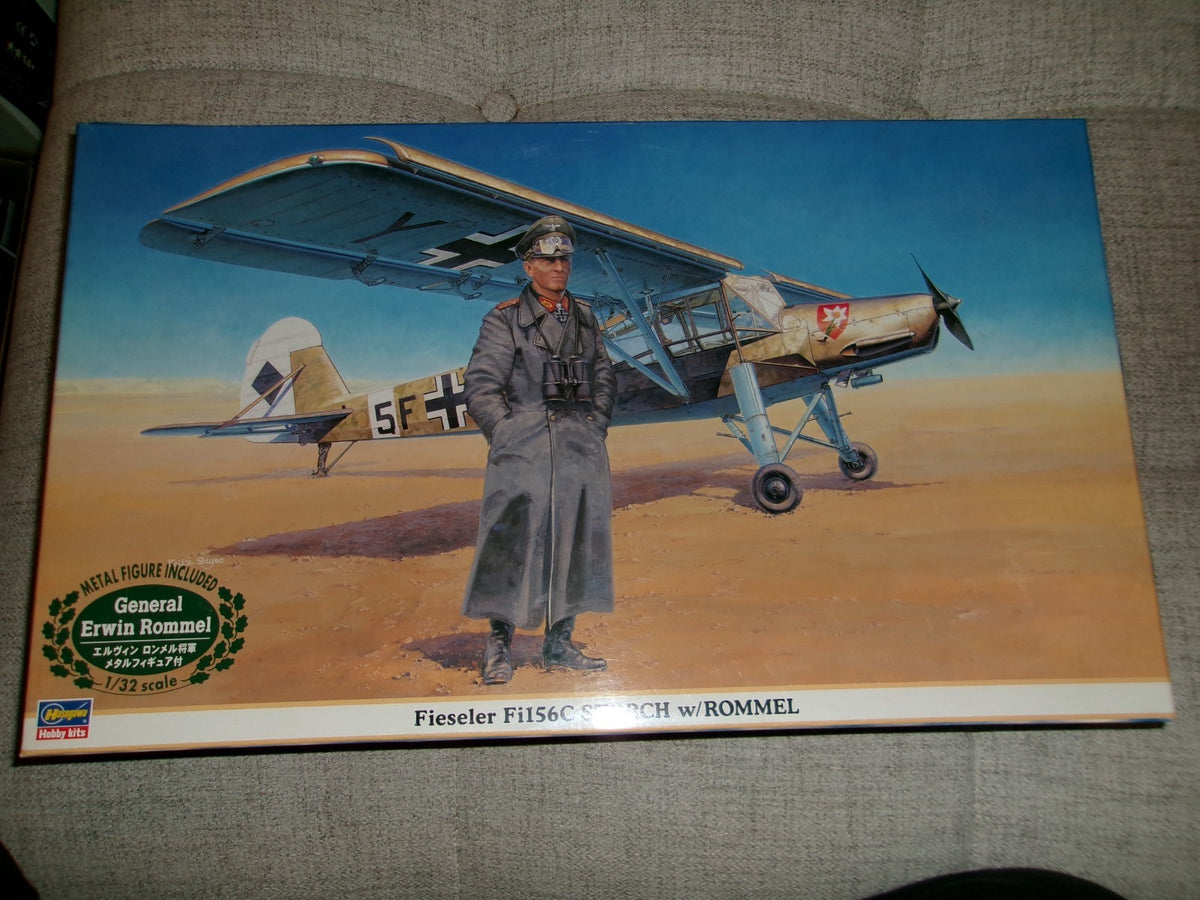 Hasegawa Fieseler Fil56C Storch w/ Rommel Figure Inc 1/32  #08165 Plastic Model